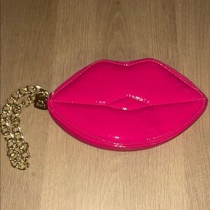 Betsey Johnson lip clutch wristlet